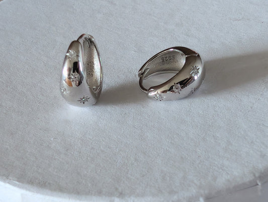 'Isla' Sterling silver hoops