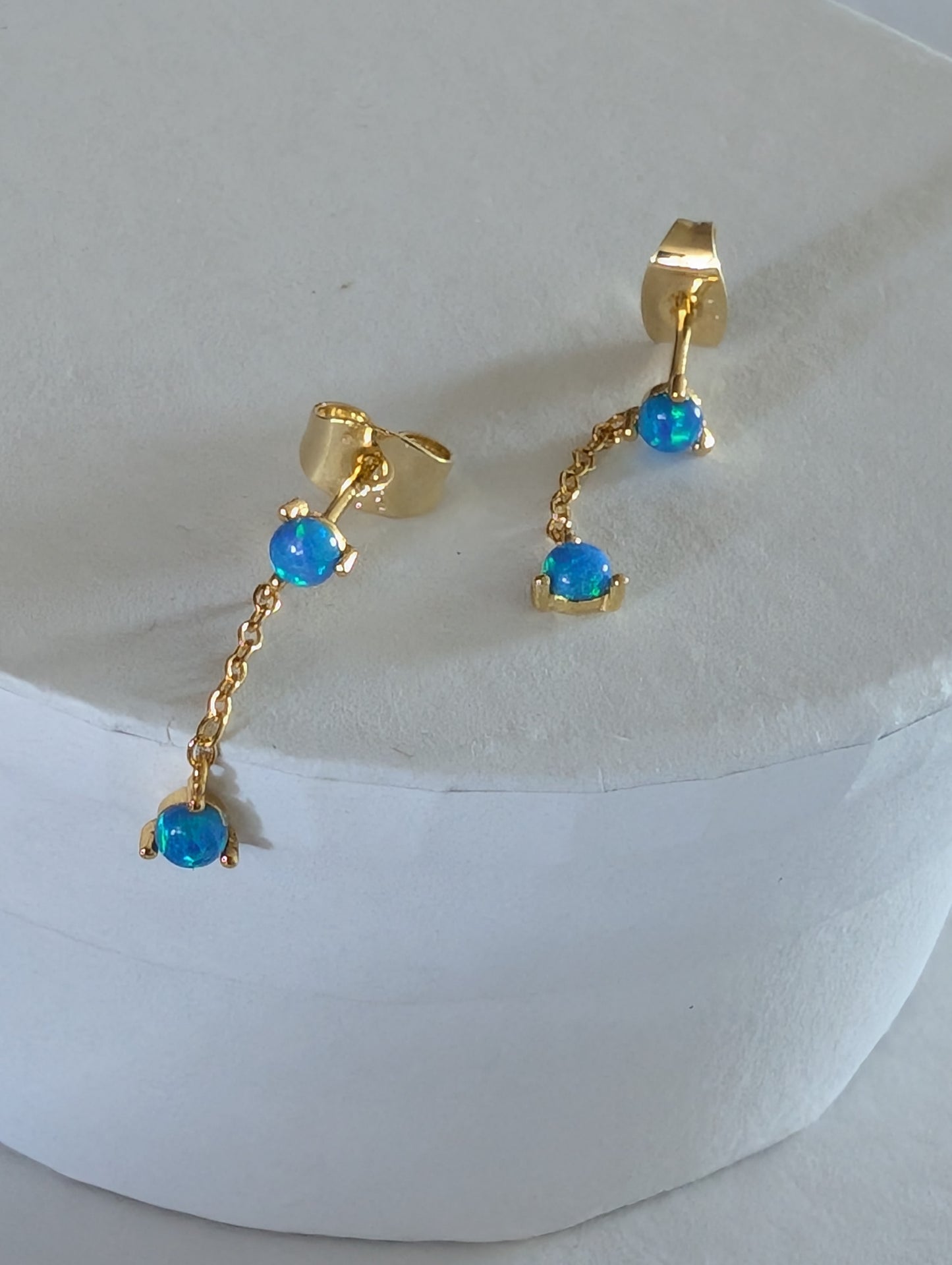 'Ophelia' Blue Opal studs