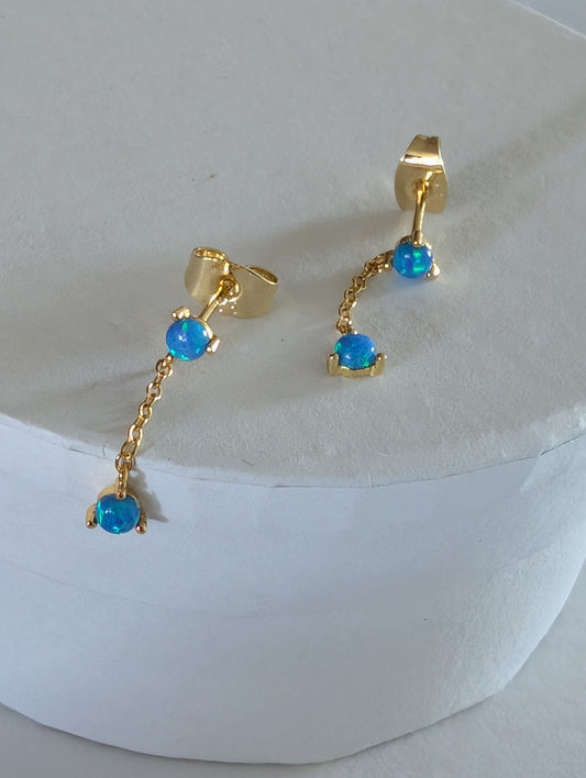 'Ophelia' Blue Opal studs