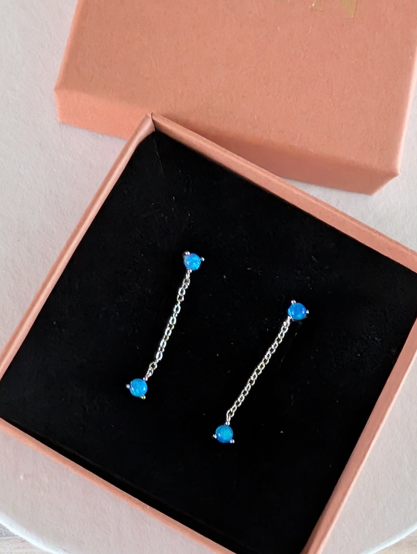 'Ophelia' blue opal stud